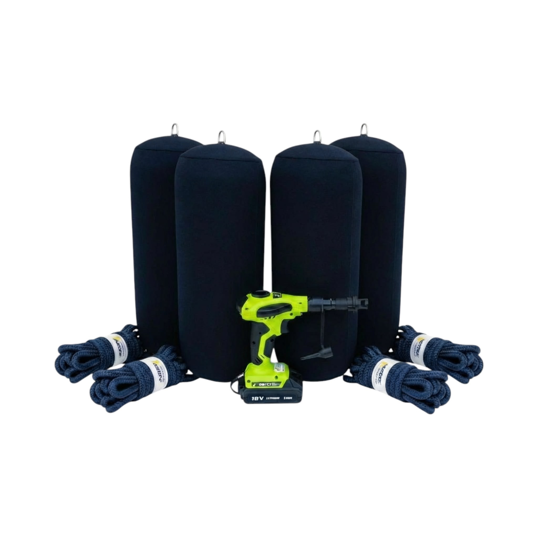 12" Inflatable Fender Protection System (4 - Point) - Fender System by YPC (View 1) | Yacht Protection Concepts