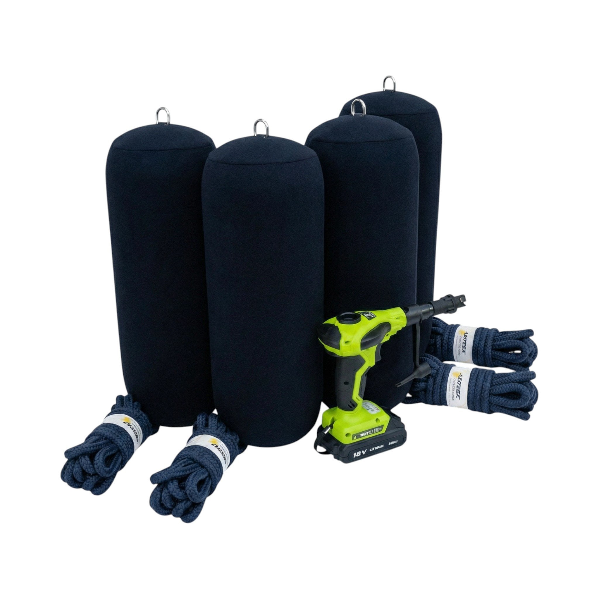 12" Inflatable Fender Protection System (4 - Point) - Fender System by YPC (View 3) | Yacht Protection Concepts