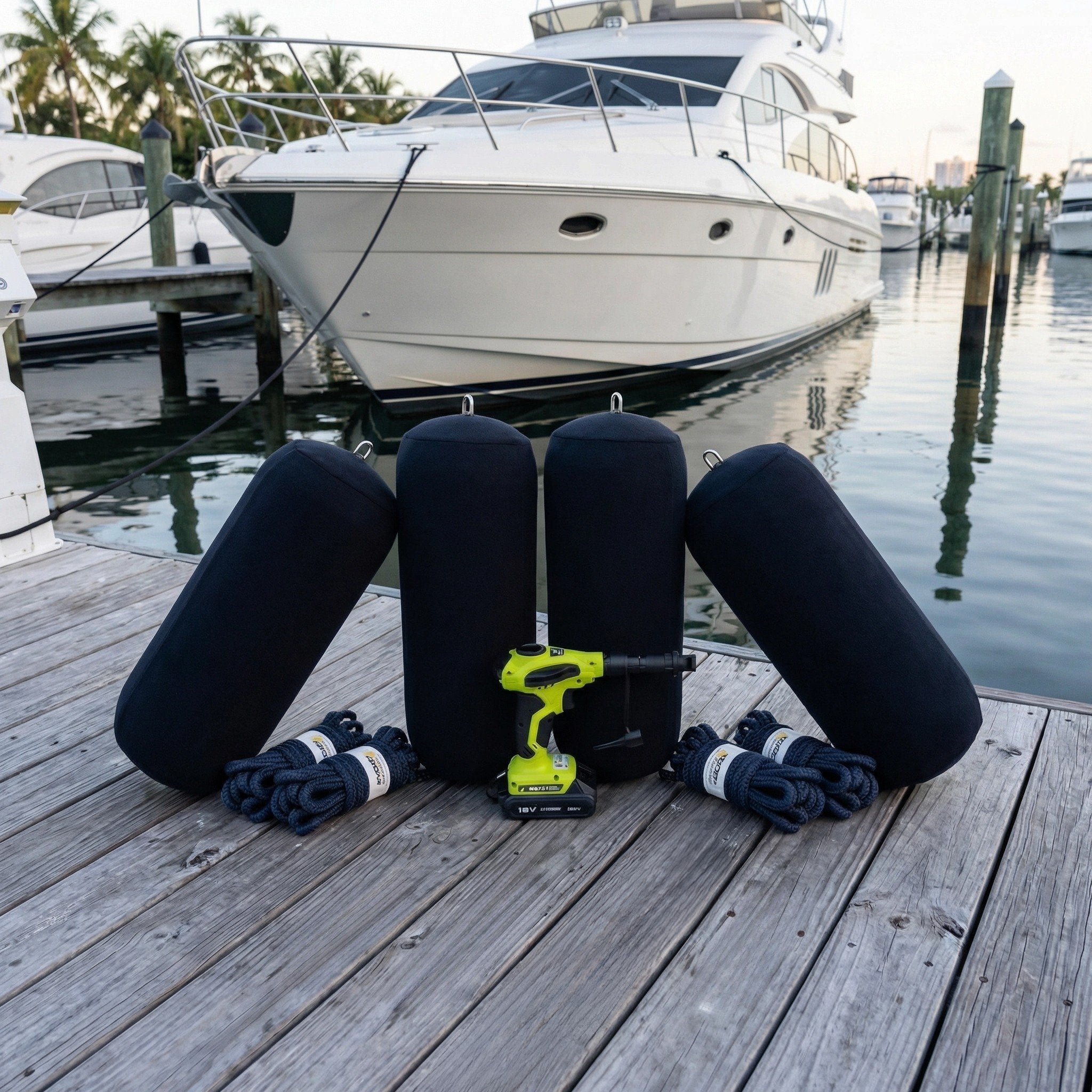 12" Inflatable Fender Protection System - 4 Point - Fender System by YPC (View 3) | Yacht Protection Concepts