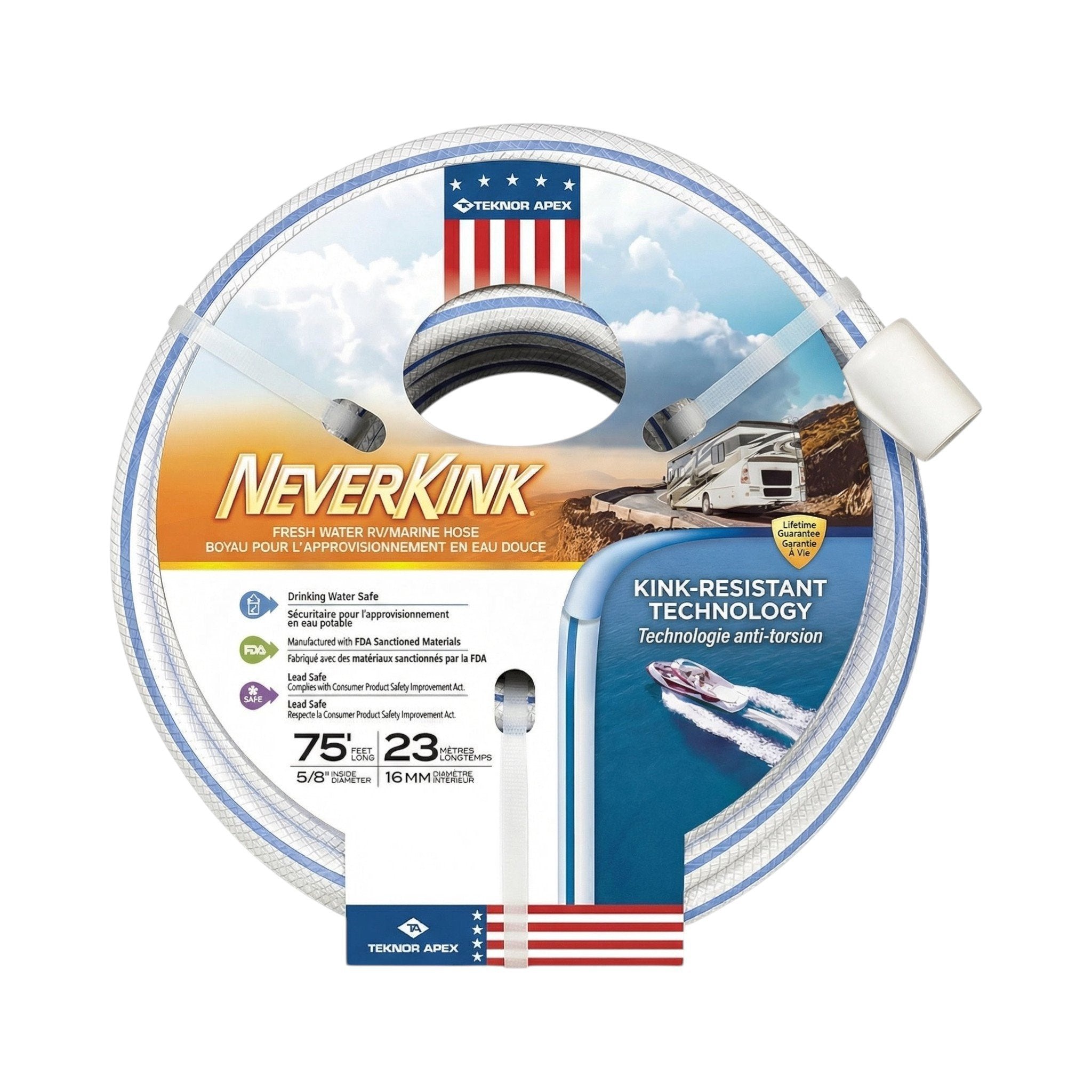 Marine Water Hose 5/8" X 75' - Marine Hose by Never Kink (View 1) | Yacht Protection Concepts