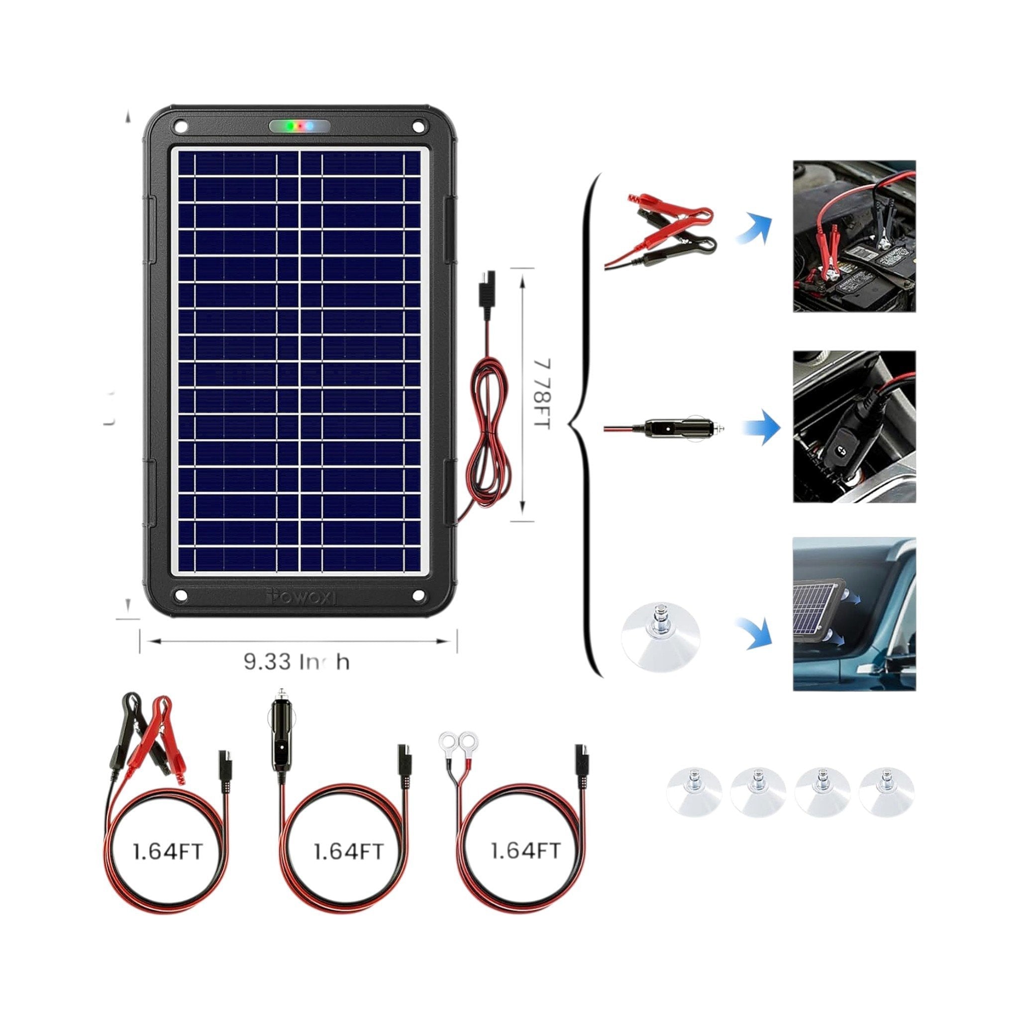 12W Waterproof Solar Battery Charger - Battery Charger by POWOXI (View 2) | Yacht Protection Concepts