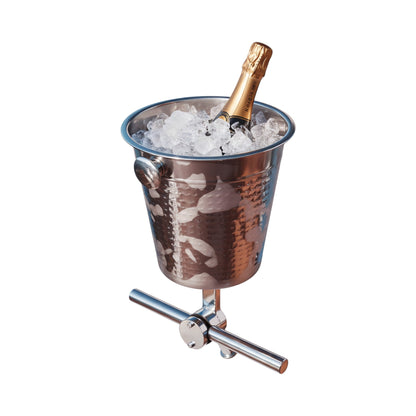 Boat Rod Holder Horizontal Rail Champagne Bucket (Hammered) by Bev Bucket | Yacht Protection Concepts - Premium Marine Equipment