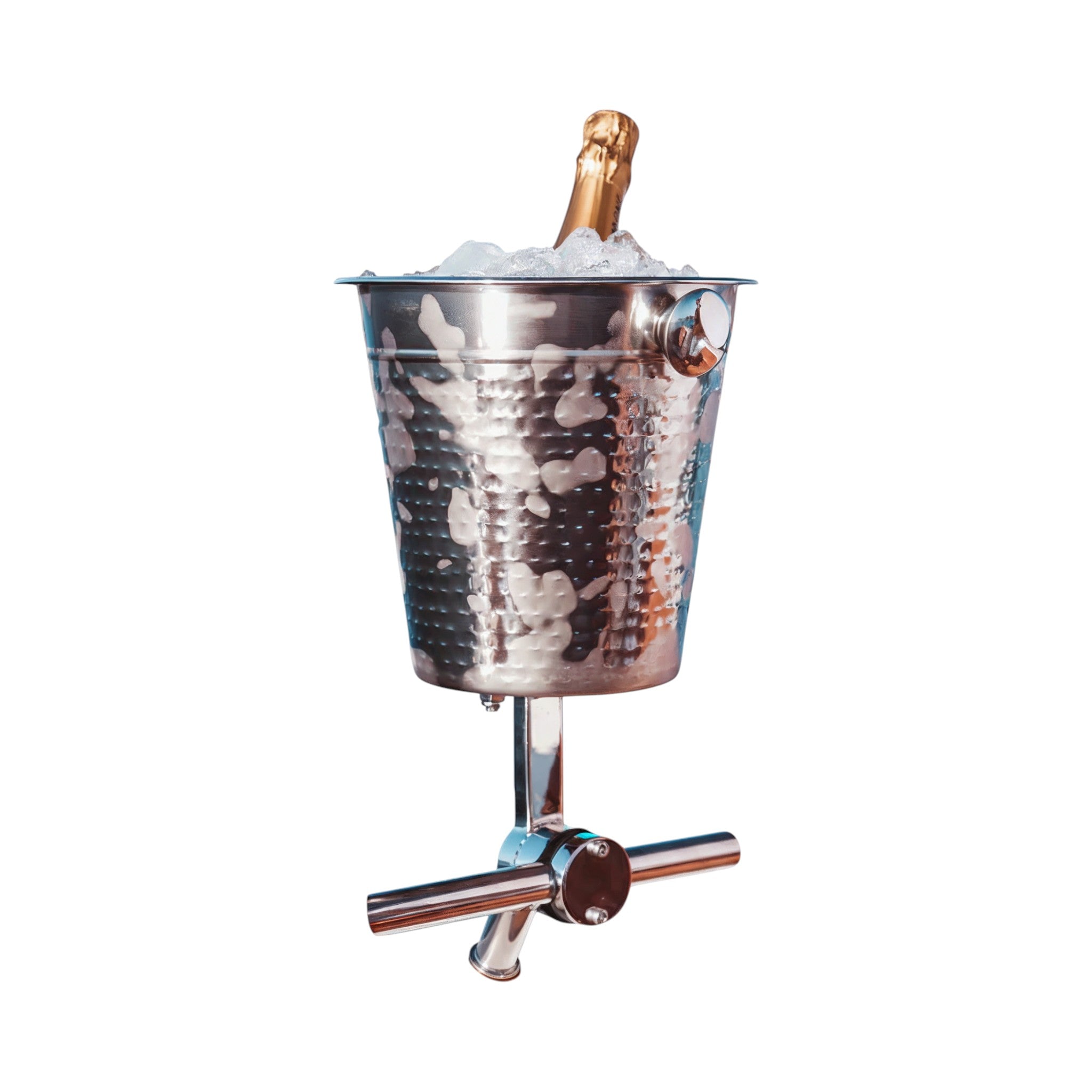 Champagne Bucket - Rail Mount (Hammered) - Beverage Bucket by Bev Bucket (View 3) | Yacht Protection Concepts